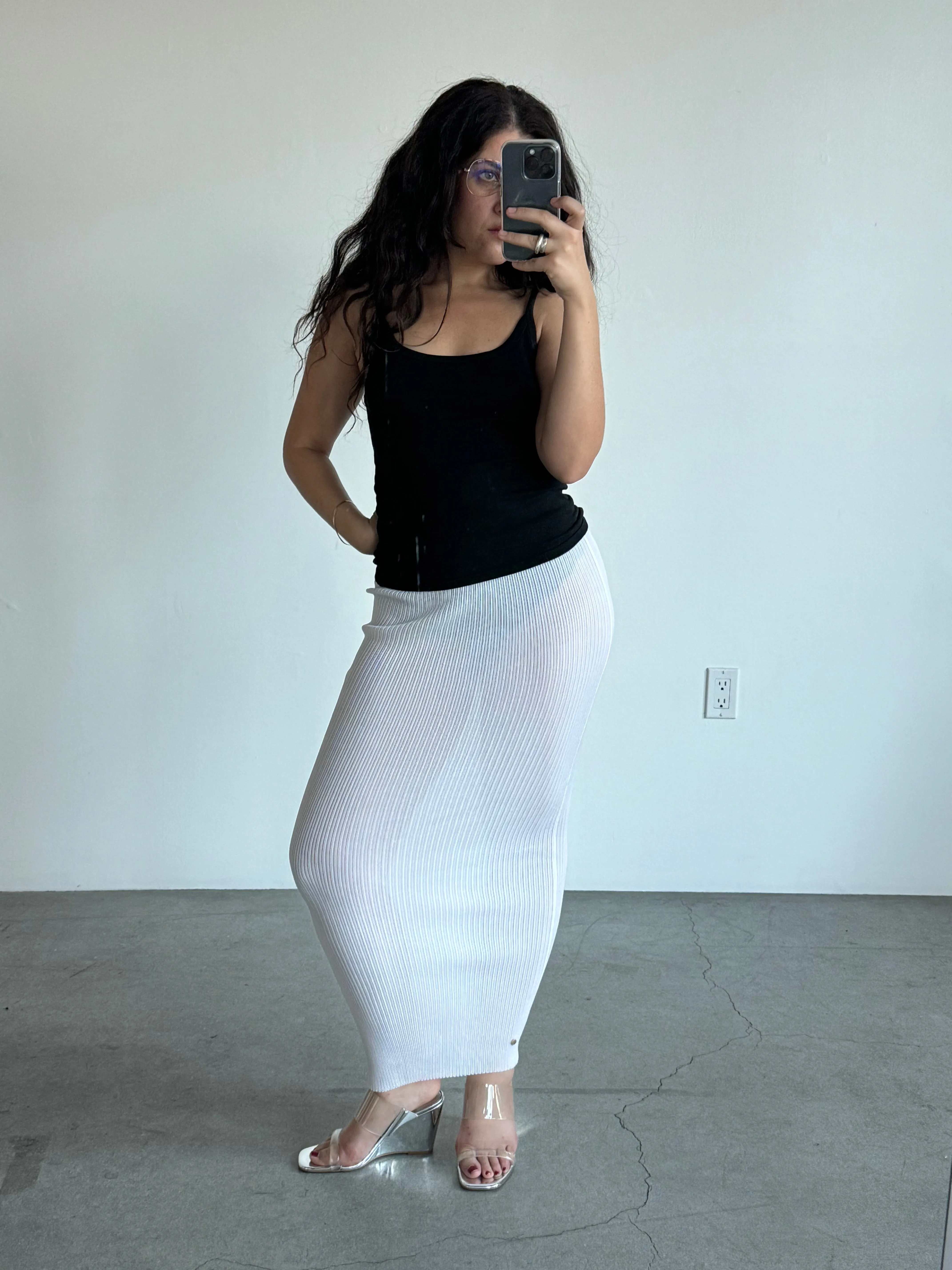 White Pleated Skirt