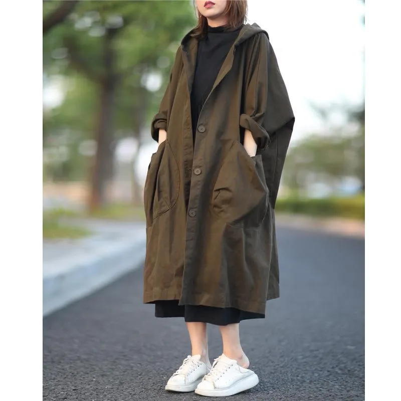 Women Plus Sizes Fall Long Coats