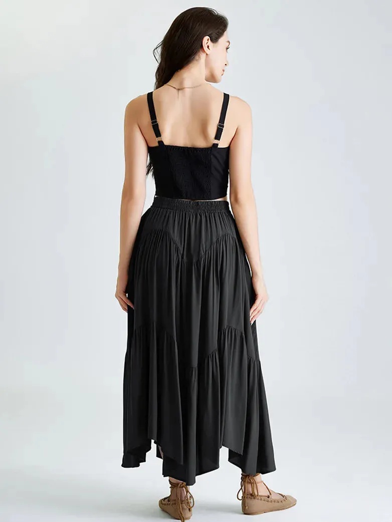 Women Renaissance Irregular Hem Tiered Swing Skirt