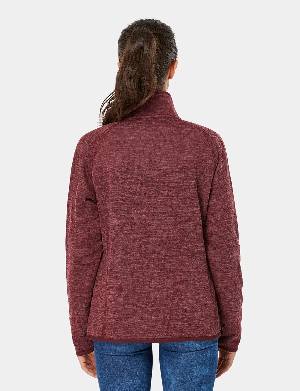 Women's Heated Full-Zip Fleece Jacket - Maroon