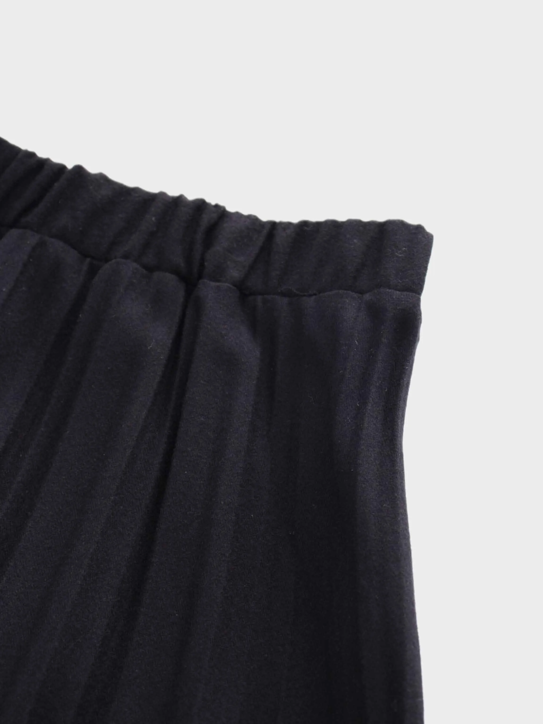 Wool Blend Pleated Skirt-Black