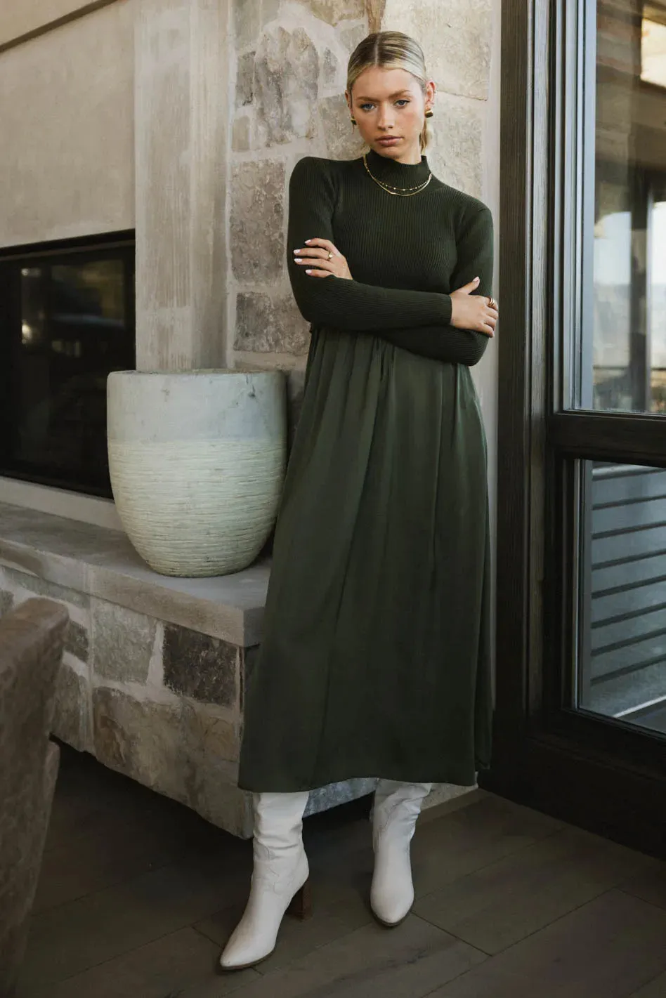 Zeda Maxi Dress in Olive